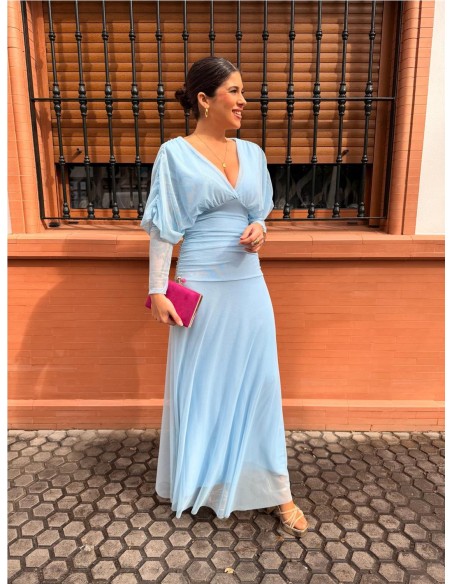 VESTIDO CARMEN CELESTE