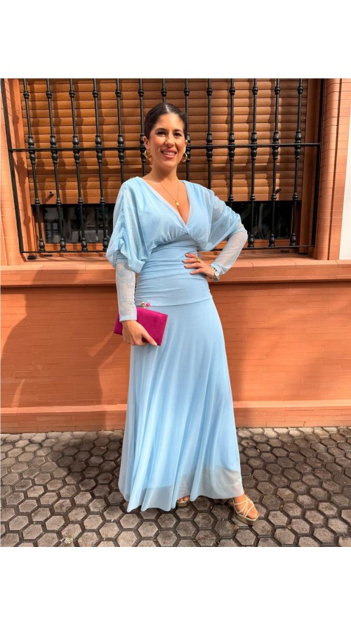 VESTIDO CARMEN CELESTE