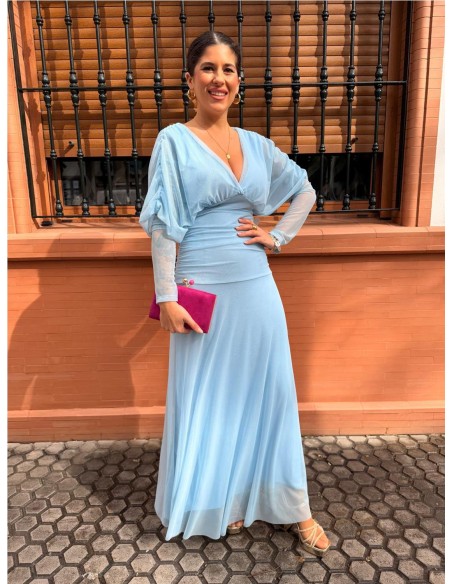 VESTIDO CARMEN CELESTE