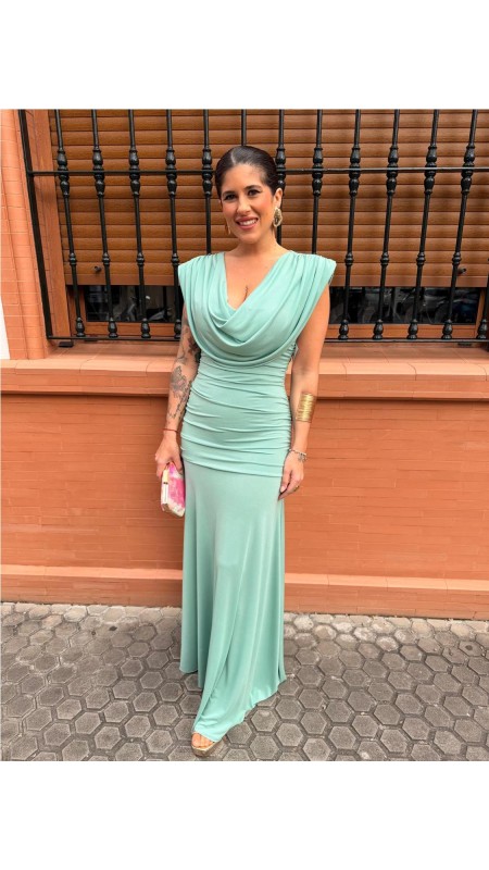 VESTIDO EIDAR VERDE JABONOSO