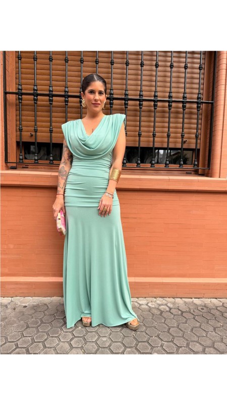 VESTIDO EIDAR VERDE JABONOSO 2