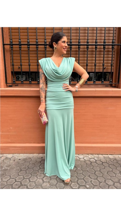 VESTIDO EIDAR VERDE JABONOSO