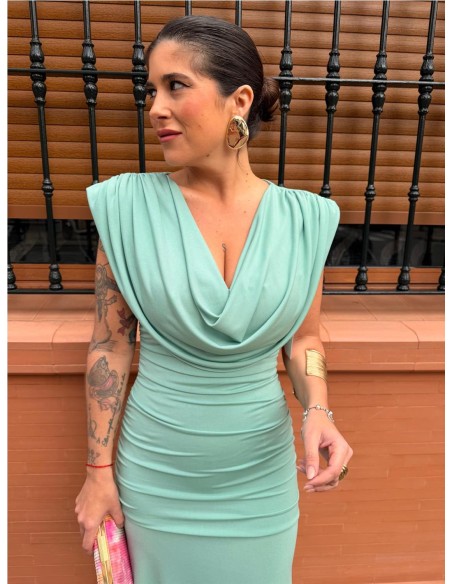 VESTIDO EIDAR VERDE JABONOSO