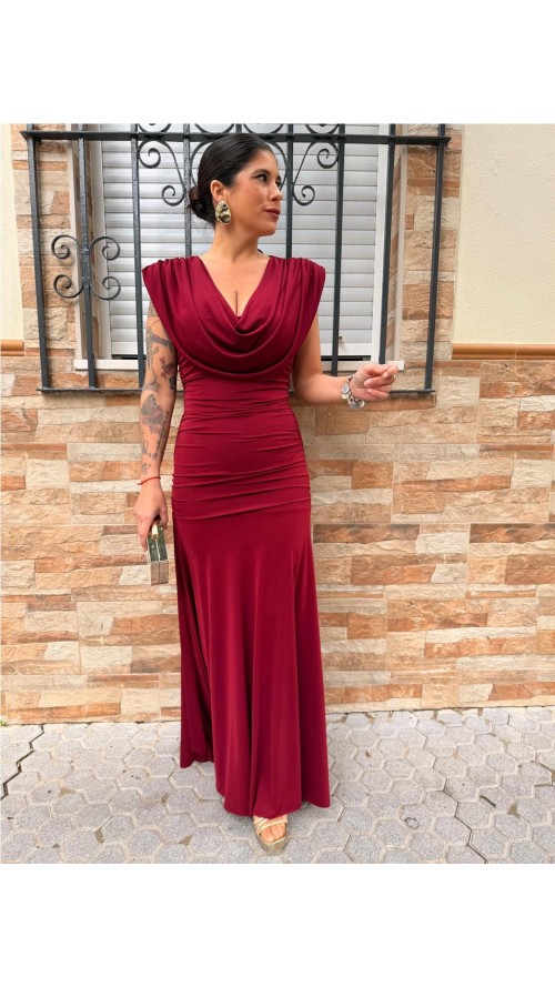 VESTIDO EIDAR BURDEOS