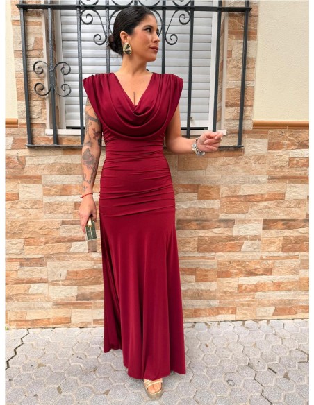 VESTIDO EIDAR BURDEOS