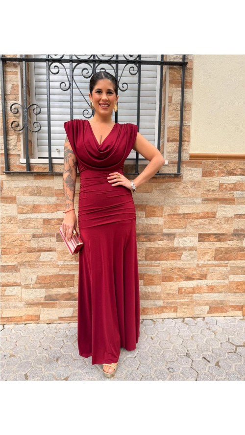 VESTIDO EIDAR BURDEOS