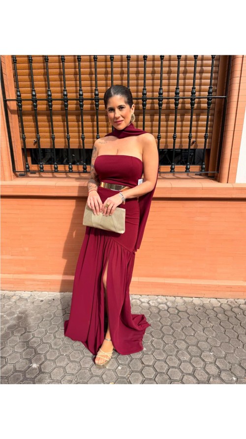 VESTIDO VALENTINA BURDEOS