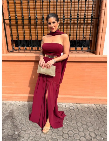 VESTIDO VALENTINA BURDEOS