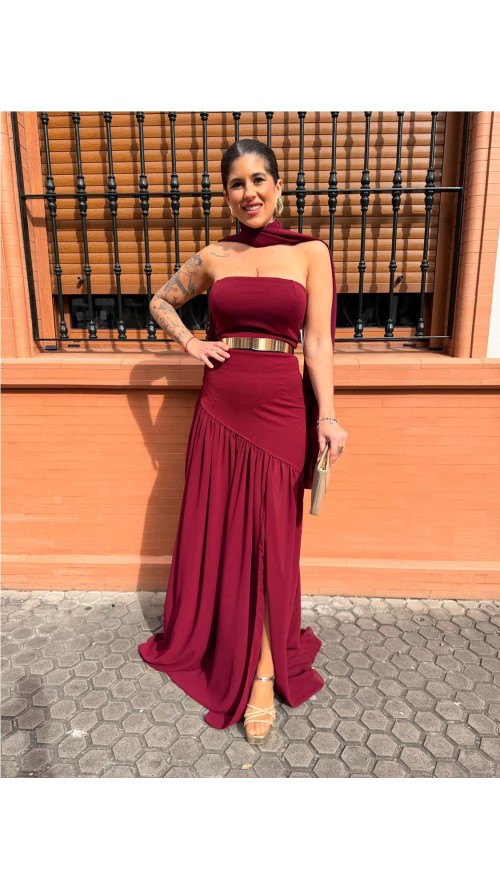 VESTIDO VALENTINA BURDEOS