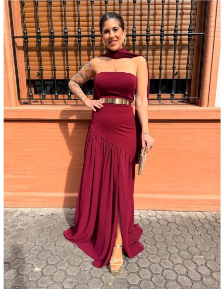 VESTIDO VALENTINA BURDEOS