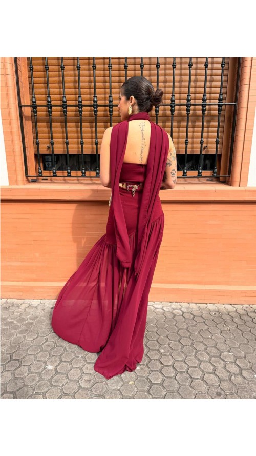 VESTIDO VALENTINA BURDEOS