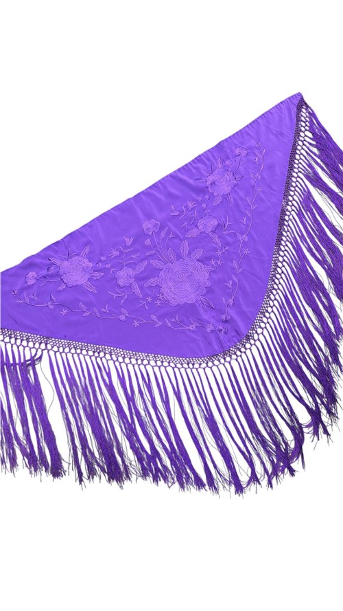 MANTON BORDADO LISO MORADO