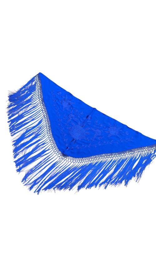 MANTON BORDADO LISO AZUL