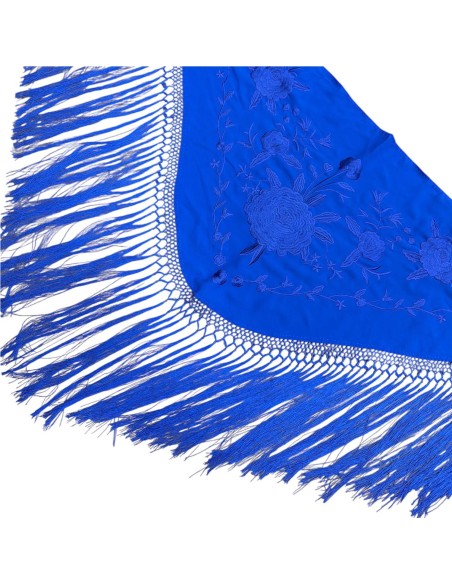 MANTON BORDADO LISO AZUL