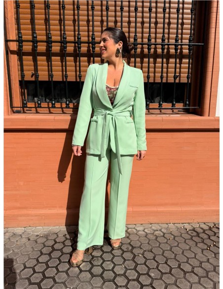 TRAJE DE CHAQUETA VERDE MENTA