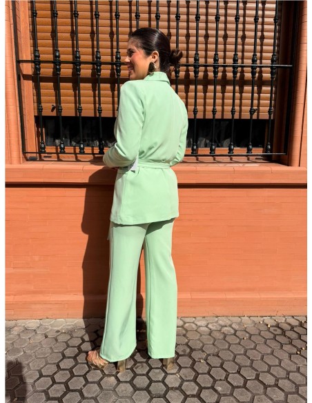 TRAJE DE CHAQUETA VERDE MENTA