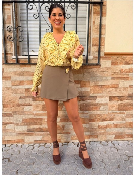 FALDA PANTALÓN ANTOJO TAUPE