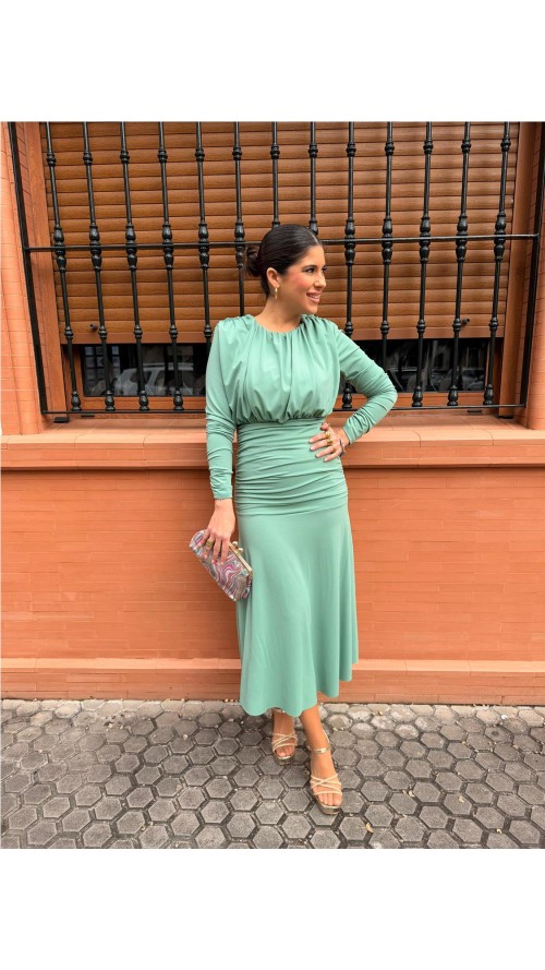 VESTIDO PILI VERDE JABONOSO