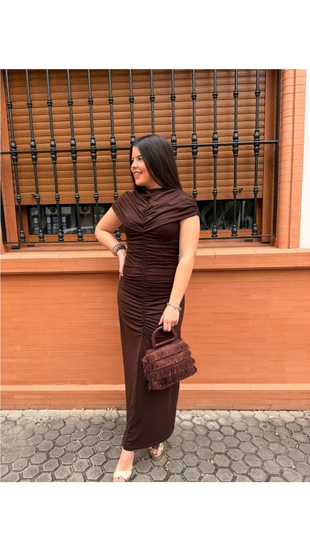 VESTIDO PILAR MARRON