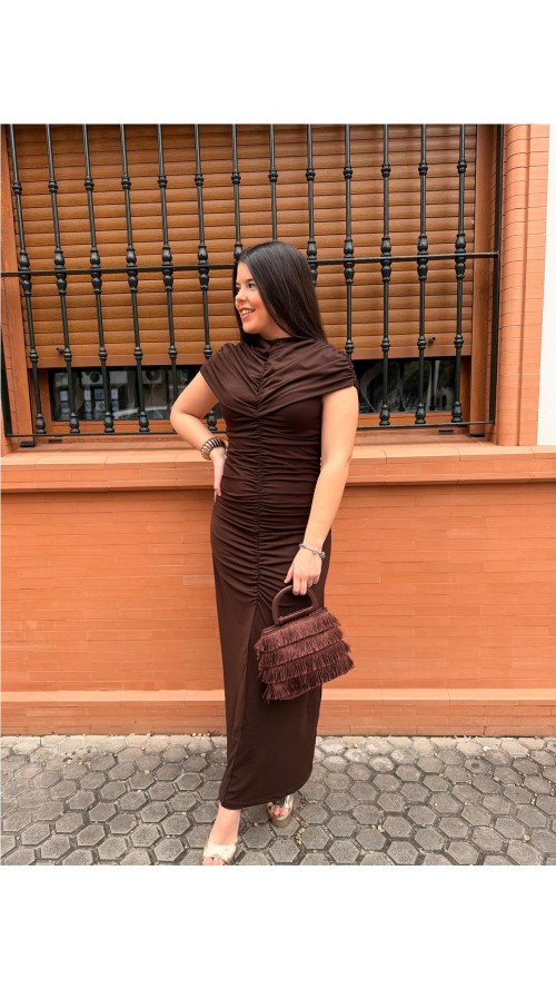 VESTIDO PILAR MARRON