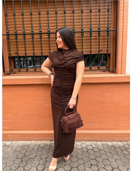 VESTIDO PILAR MARRON