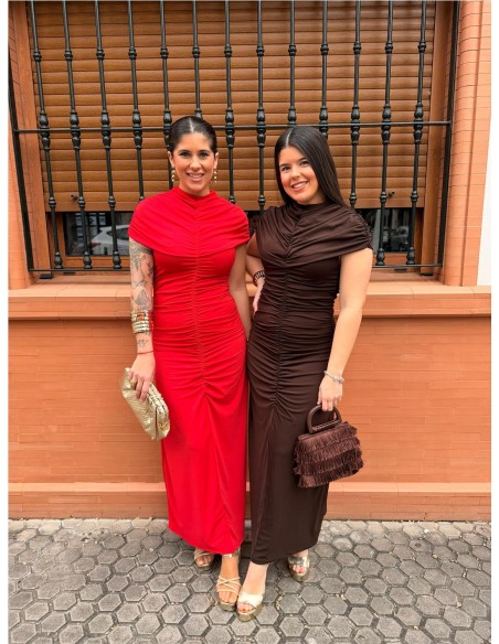 VESTIDO PILAR MARRON