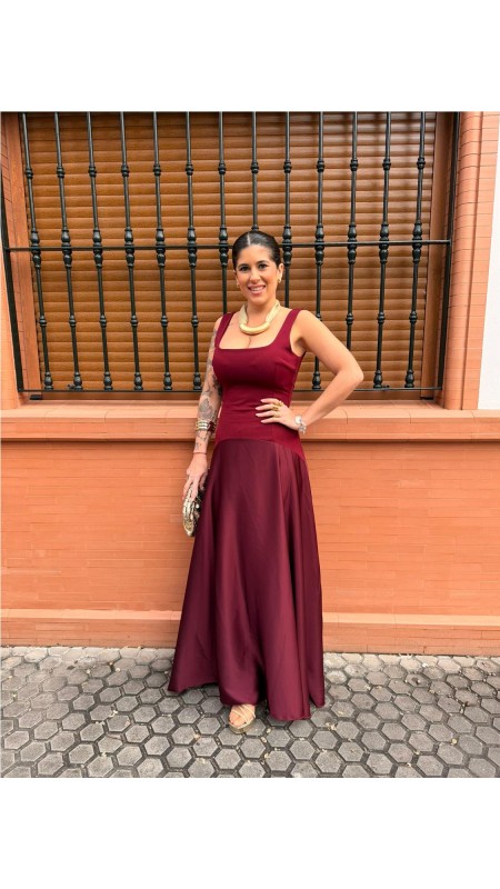 VESTIDO CLARA BURDEOS