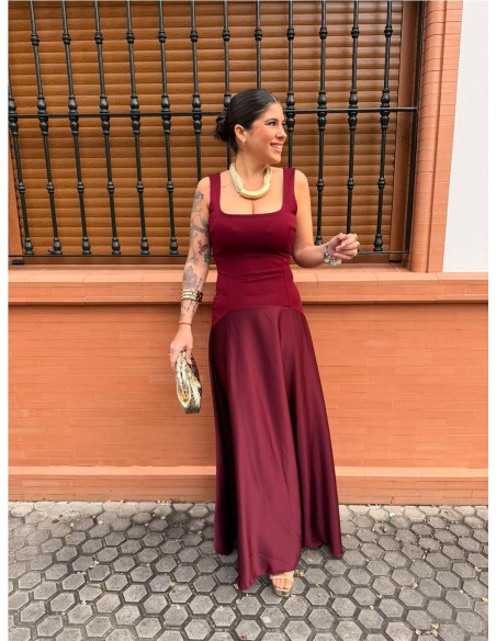 VESTIDO CLARA BURDEOS