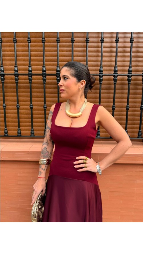 VESTIDO CLARA BURDEOS