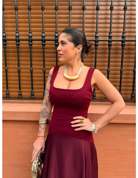 VESTIDO CLARA BURDEOS