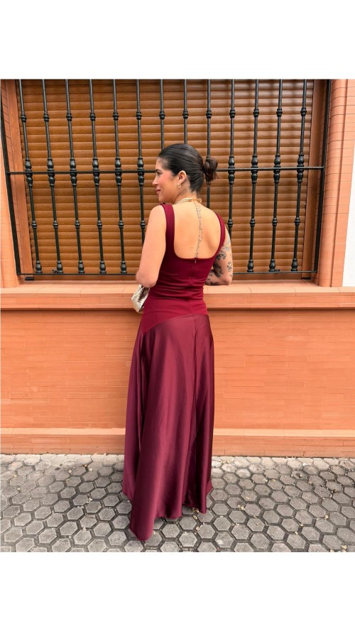 VESTIDO CLARA BURDEOS
