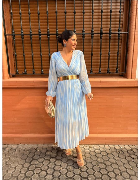 VESTIDO MACARENA CELESTE