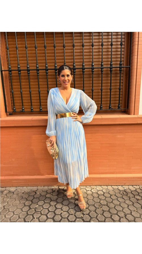 VESTIDO MACARENA CELESTE