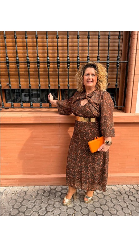 VESTIDO ANTONELA MARRON