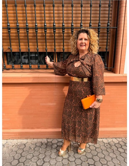 VESTIDO ANTONELA MARRON