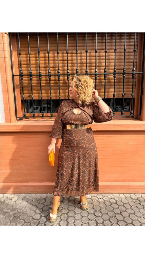 VESTIDO ANTONELA MARRON