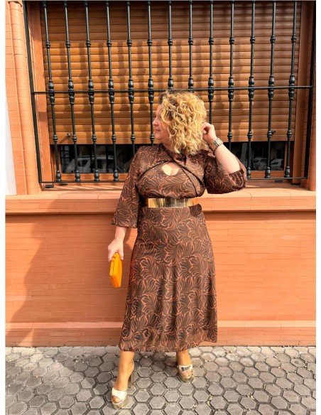 VESTIDO ANTONELA MARRON