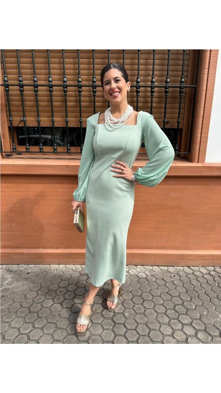 VESTIDO LORETO VERDE MENTA