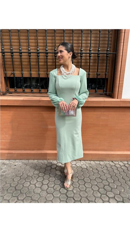 VESTIDO LORETO VERDE MENTA 2