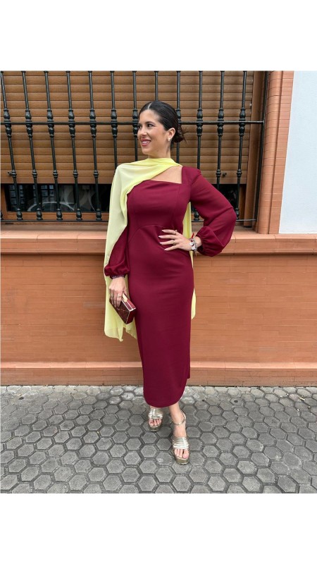 VESTIDO LORETO BURDEOS 2