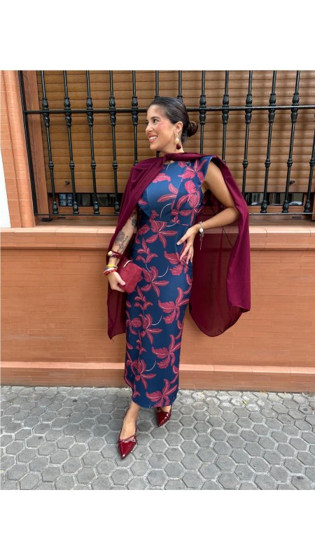 VESTIDO DIANA ESTAMPADO MARINO 2