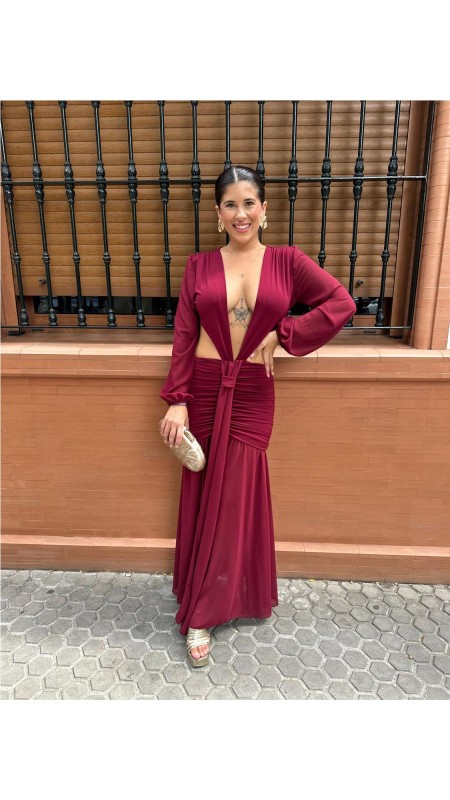 VESTIDO AMAYA BURDEOS