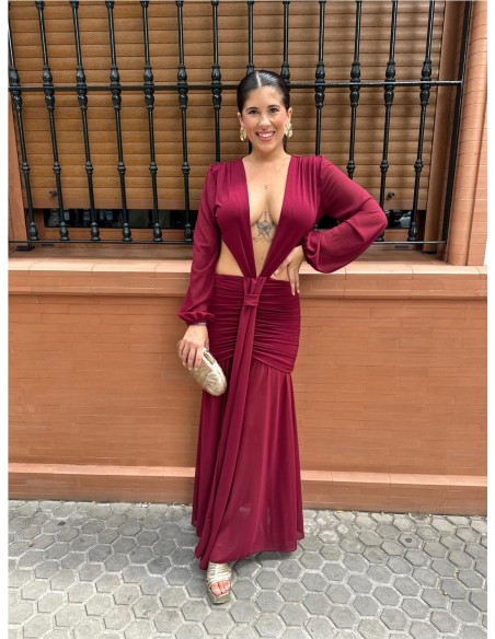 VESTIDO AMAYA BURDEOS