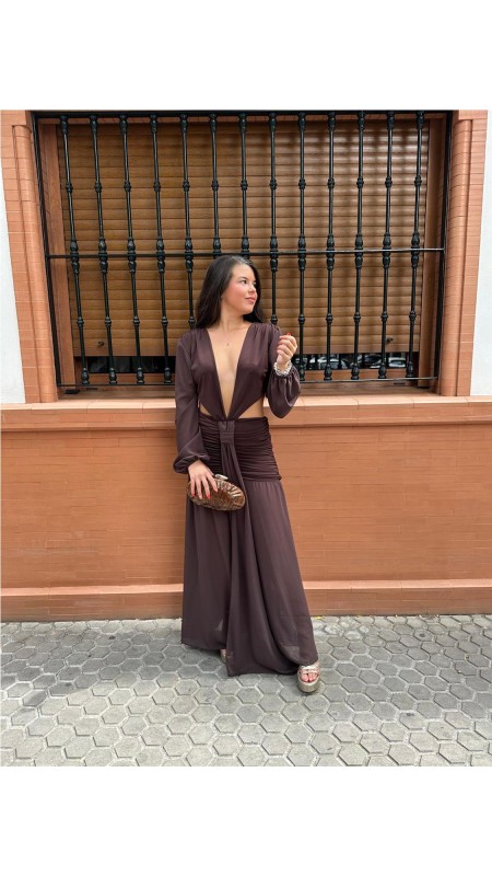 VESTIDO AMAYA MARRON