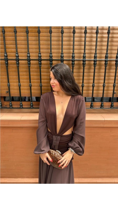VESTIDO AMAYA MARRON 2