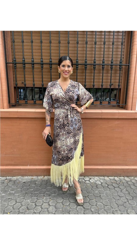 VESTIDO CRUZADO BEIG