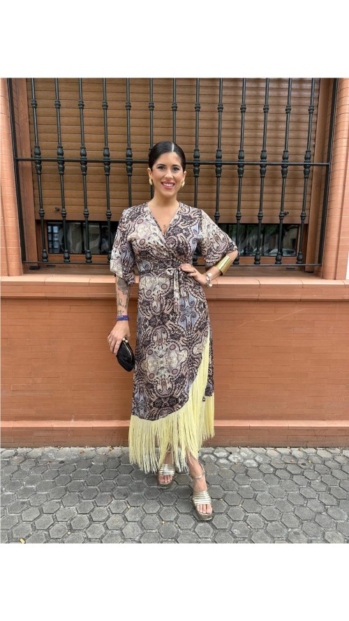 VESTIDO CRUZADO BEIG