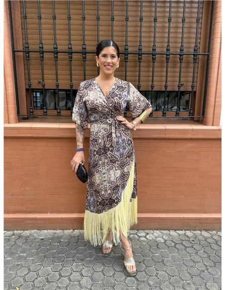 VESTIDO CRUZADO BEIG