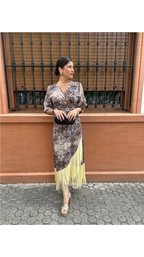 VESTIDO CRUZADO BEIG