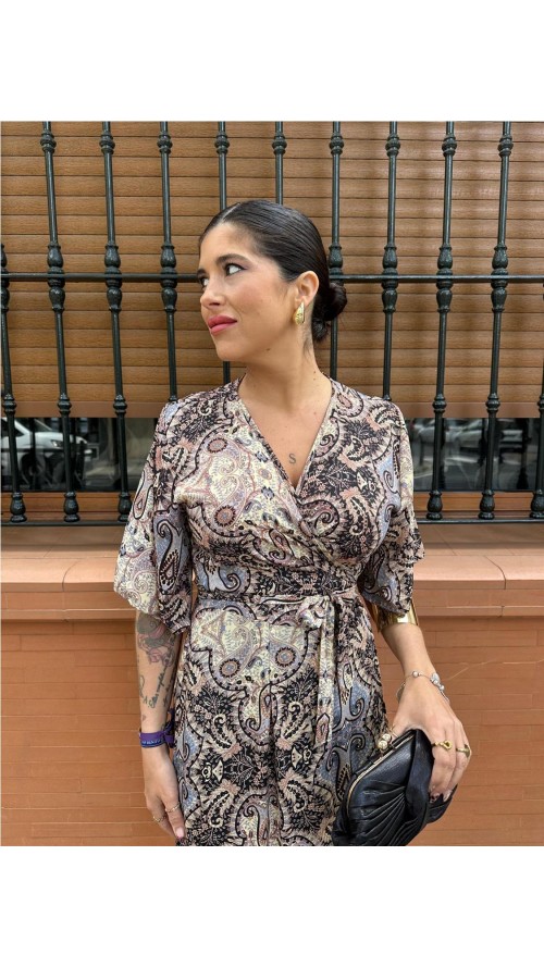 VESTIDO CRUZADO BEIG